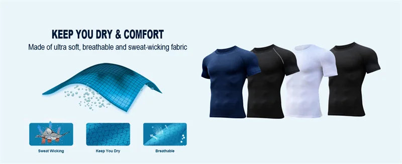 Premium Men's Spider Graphic Compression Shirt - Quick Dry Rash Guard