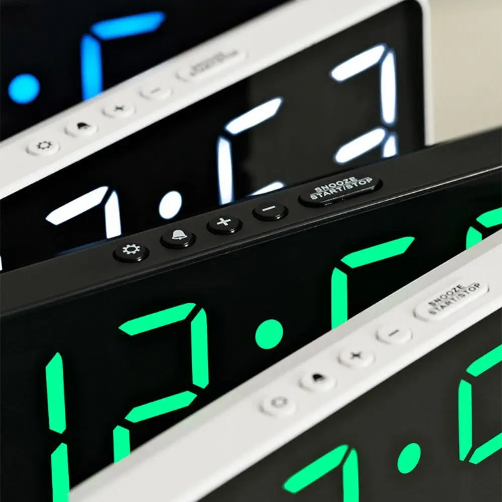 Premium Digital LED Wall Clock - Voice Control & Temperature Display
