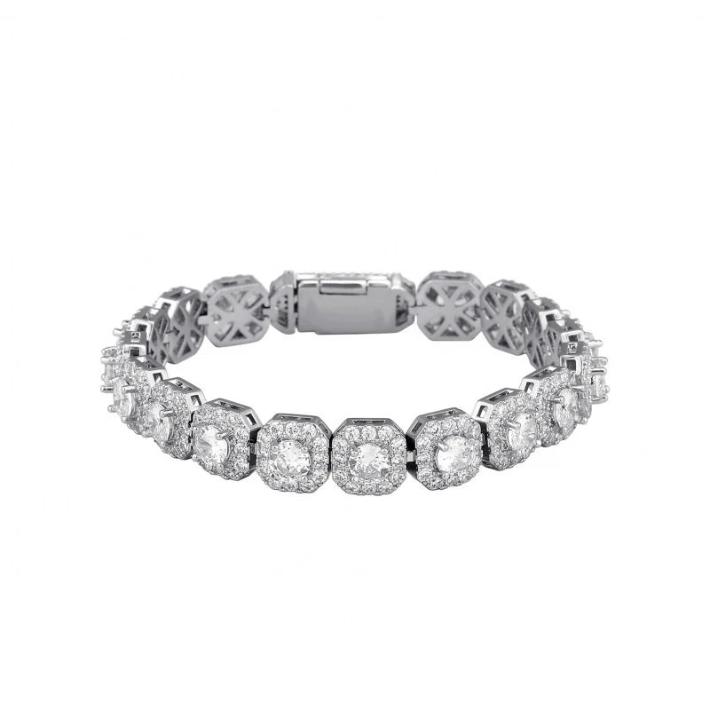Luxury Men's Crystal Tennis Bracelet - Zirconia Pave