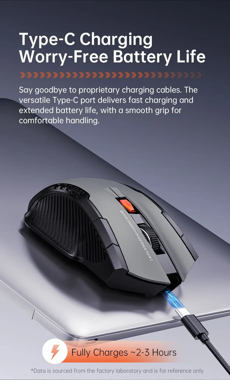 Premium Silent Wireless Mouse - 1600DPI Ergonomic Design