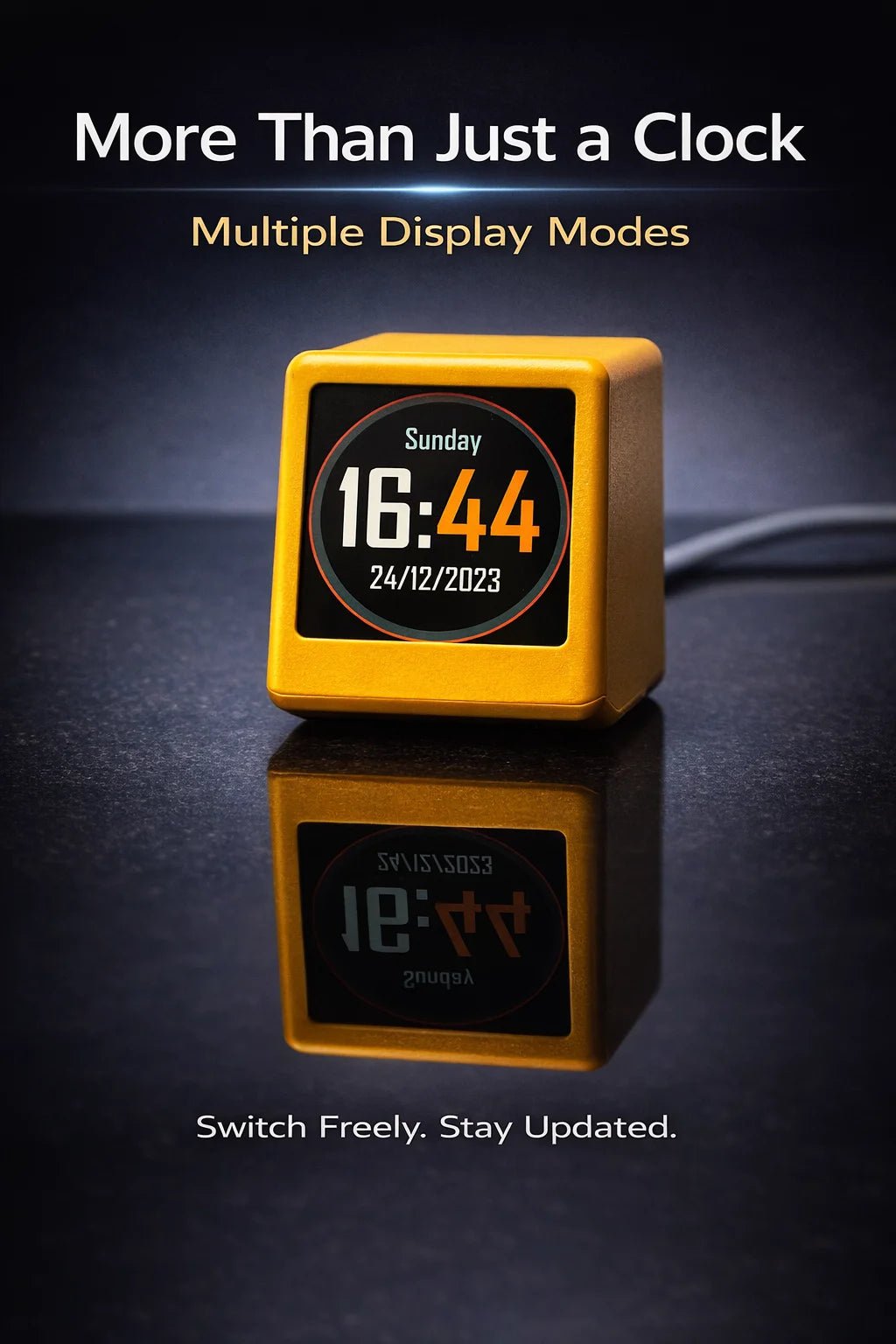 Premium Smart WiFi Desk Clock - Real-Time Data Display
