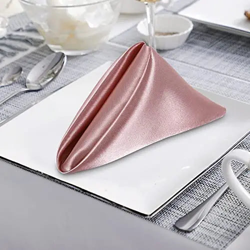 Elegant Satin Dinner Napkins - Set of 24 Square 12x12
