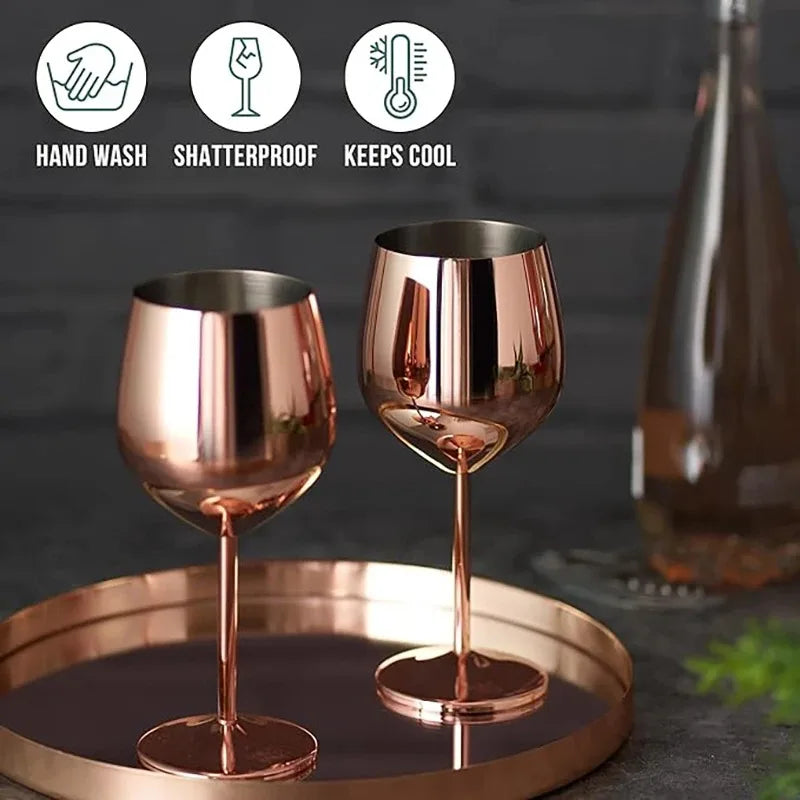 Premium Stainless Steel Wine Goblet - Durable & Elegant 500ml