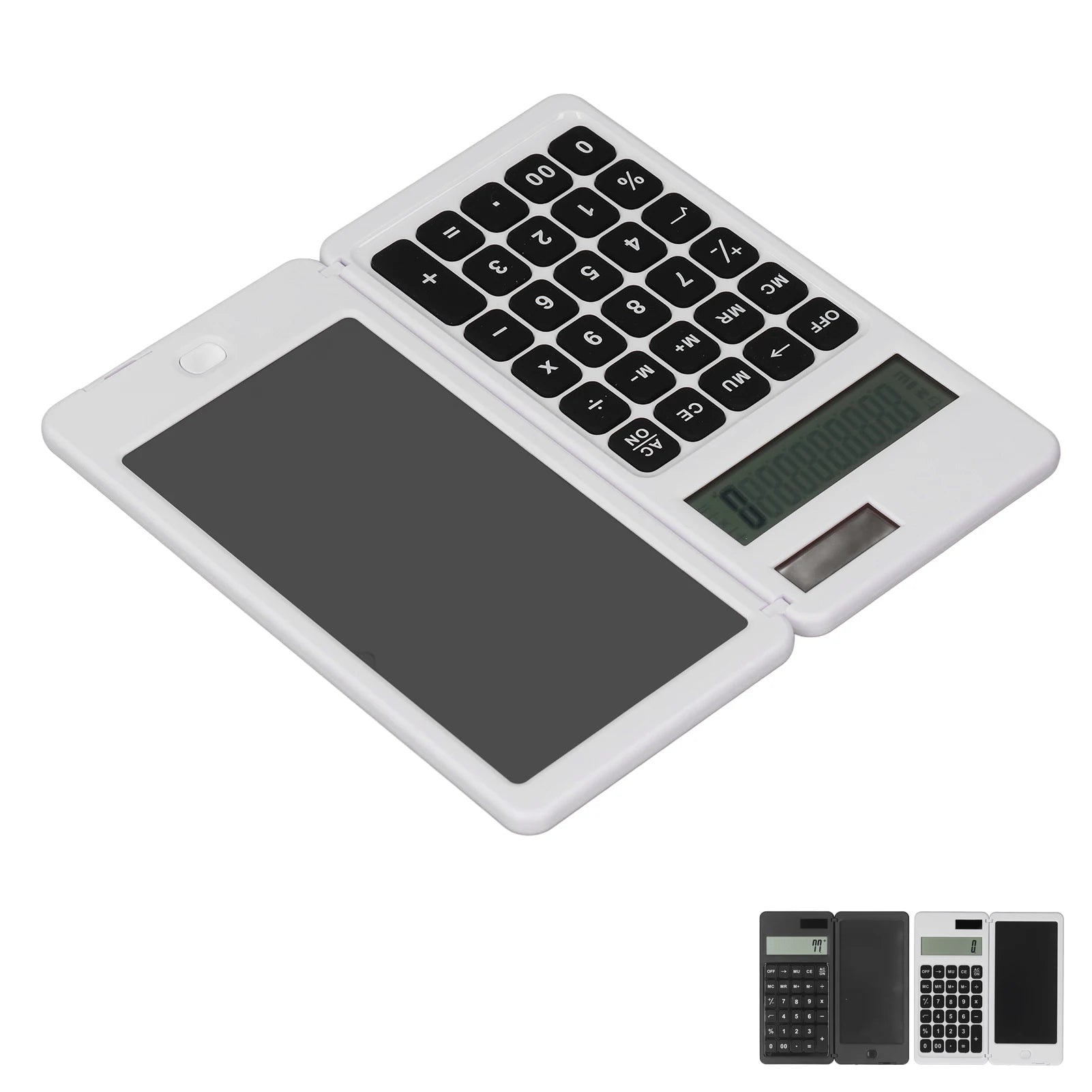 Premium Solar Desktop Calculator with Writing Tablet