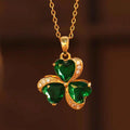 Emerald chain necklace - elegant stainless steel collarbone necklace with a single emerald-cut cubic zirconia