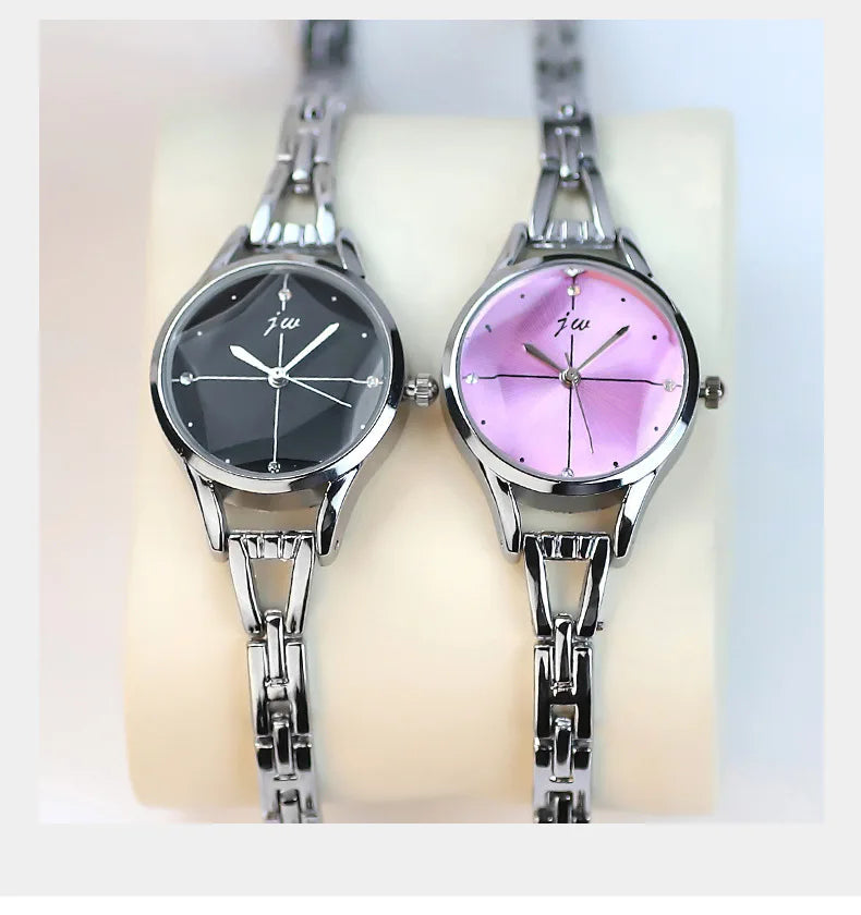 Elegant Ladies Bracelet Watch - Rhinestone Rose Gold Design