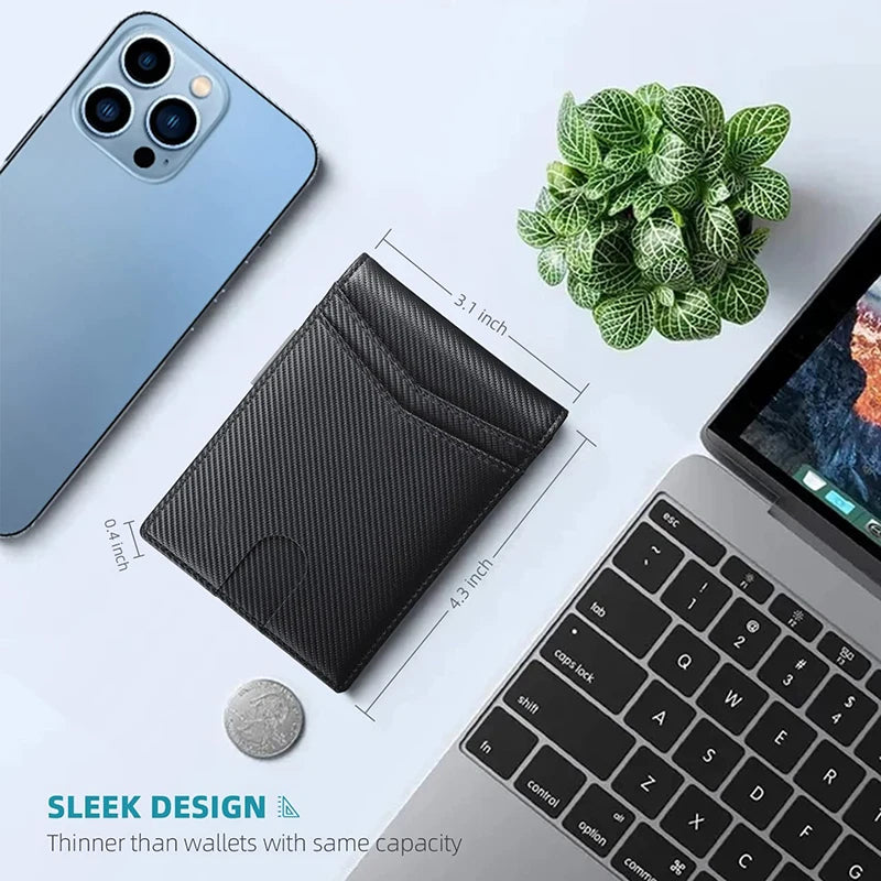 Premium Carbon Fiber Wallet - Slim RFID Blocking Card Holder
