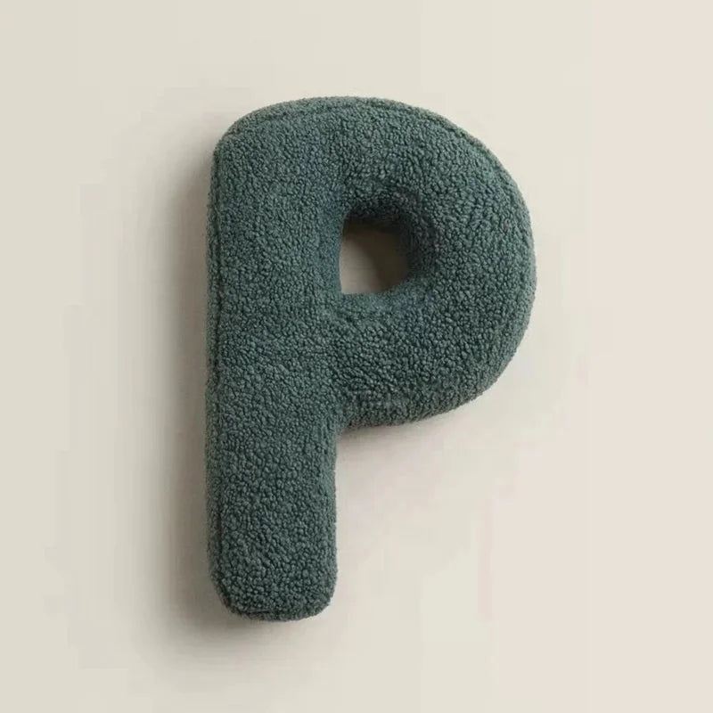 Personalized Alphabet Throw Pillow Soft Cotton Minimalist Monogram Cushion for Sofa Bed Home Decor Gift for Kids and Teens - Tulique