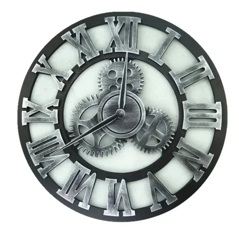 Premium Industrial Gear Wall Clock - Moving Metal Decor