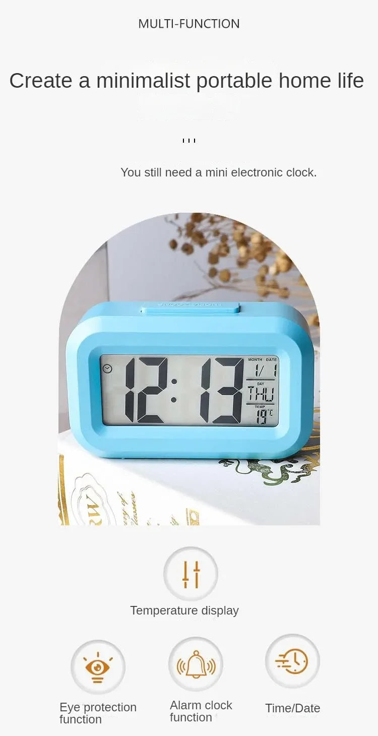 Premium Digital Alarm Clock - LED Multifunction Desktop Display