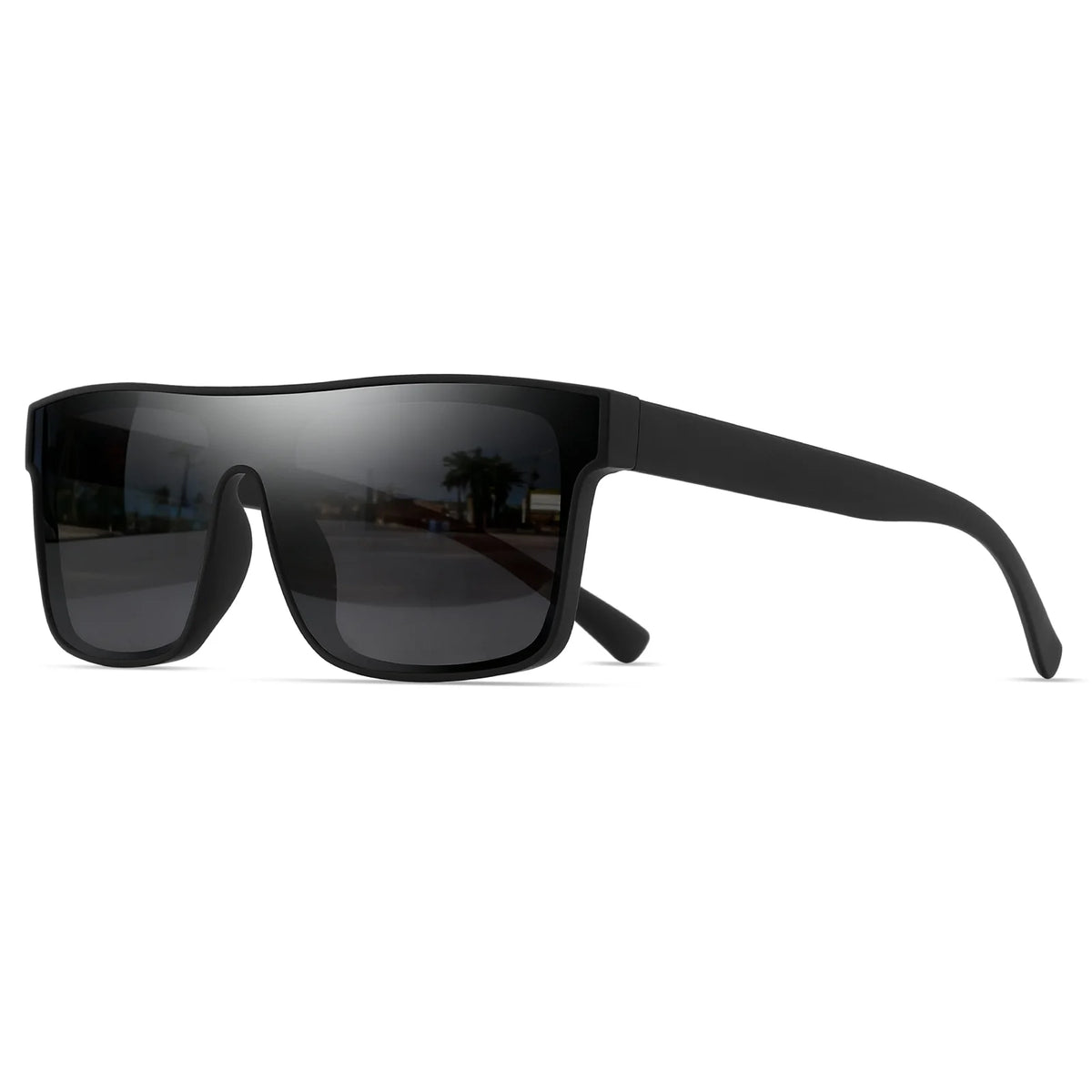 Classic Square Sports Sunglasses - Patterned Temples & UV Protection