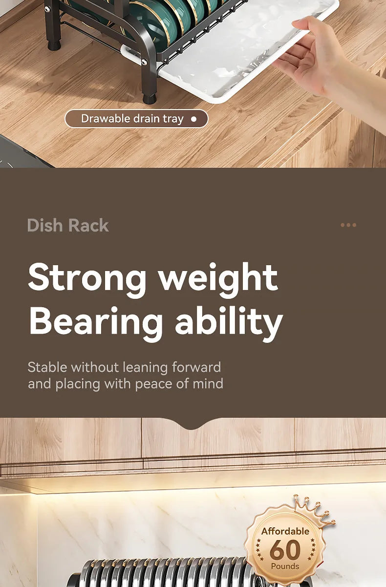 Premium Kitchen Tableware Organizer - Multi-use Drain Rack