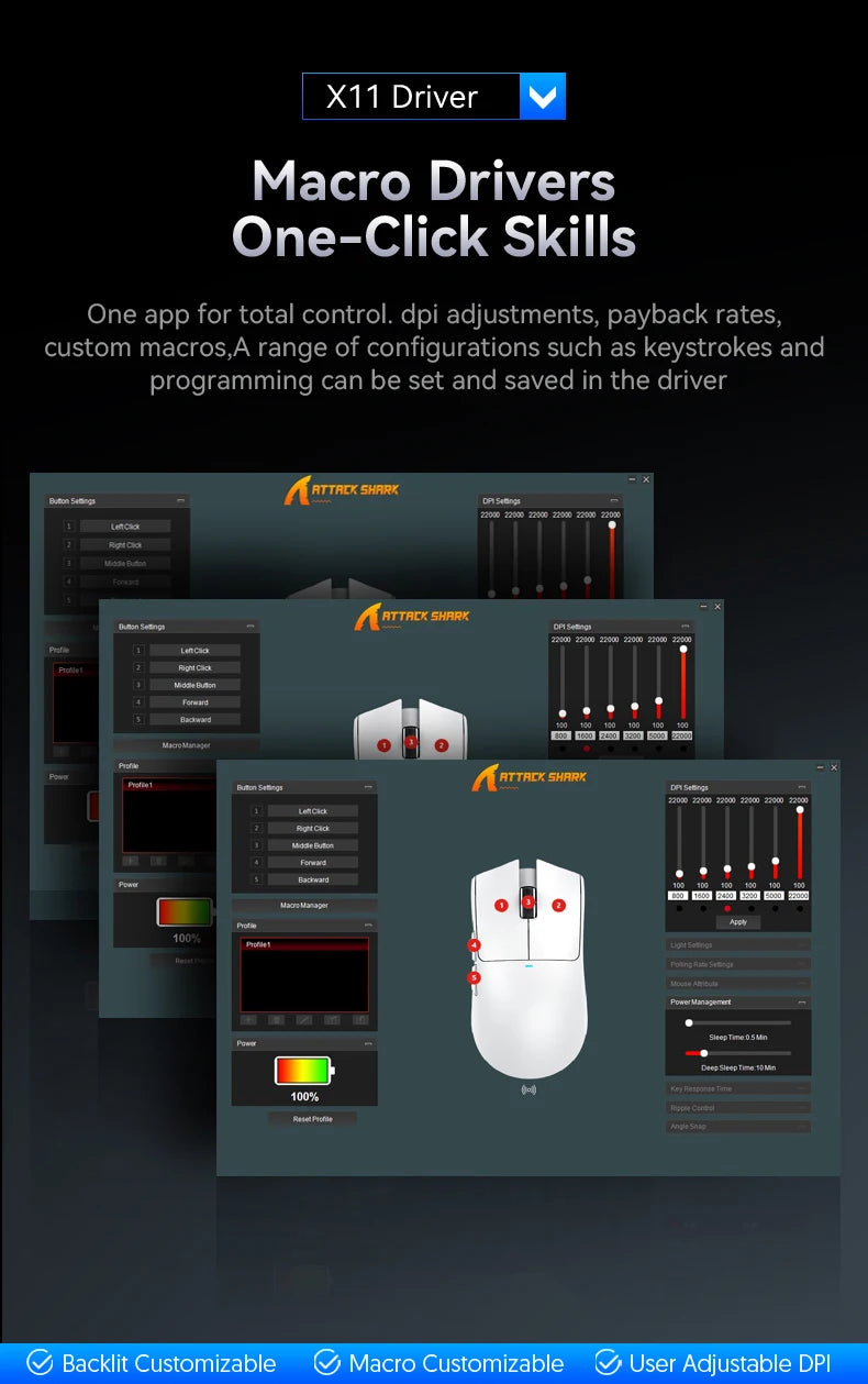 Premium Wireless Gaming Mouse with Dock - RGB & Macro