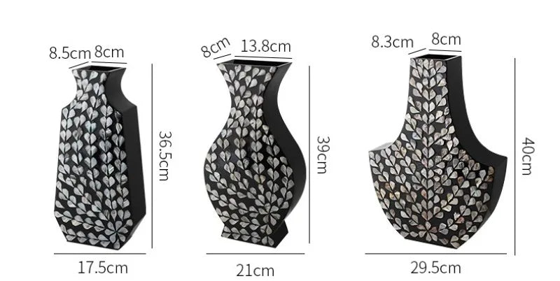 Premium Modern Aesthetic Vase - Hand-Painted Wood Centerpiece