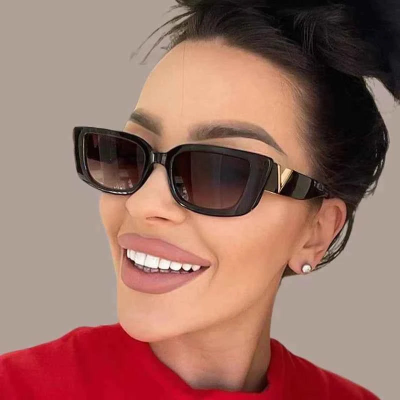 Luxury Retro Rectangle Sunglasses - UV400 Vintage Shades