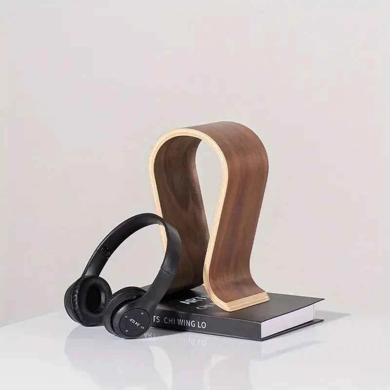 Headphone stand U-shaped wooden, wooden headphone stand Desktop headphone display stand, suitable for almost all headphones.