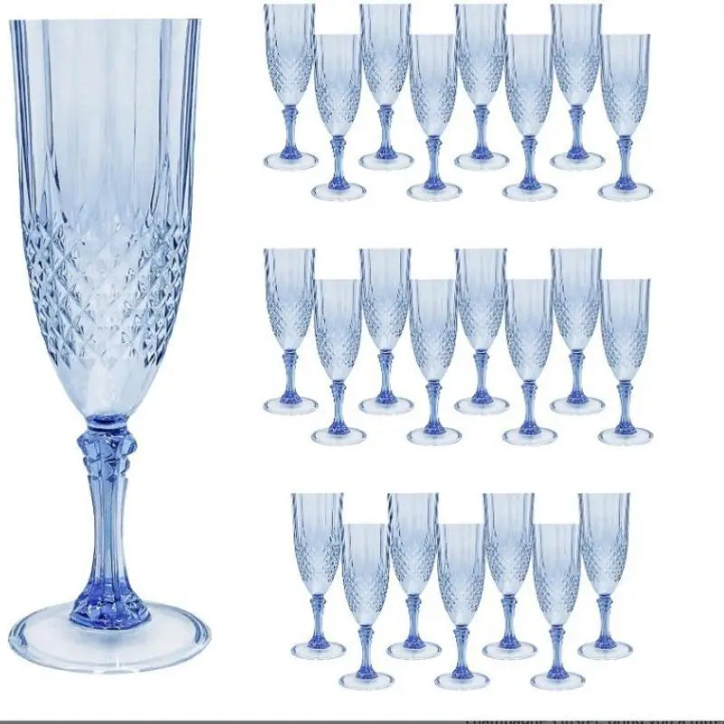 Elegant Champagne Goblet Set - Crystal High-Stem Wine Glasses