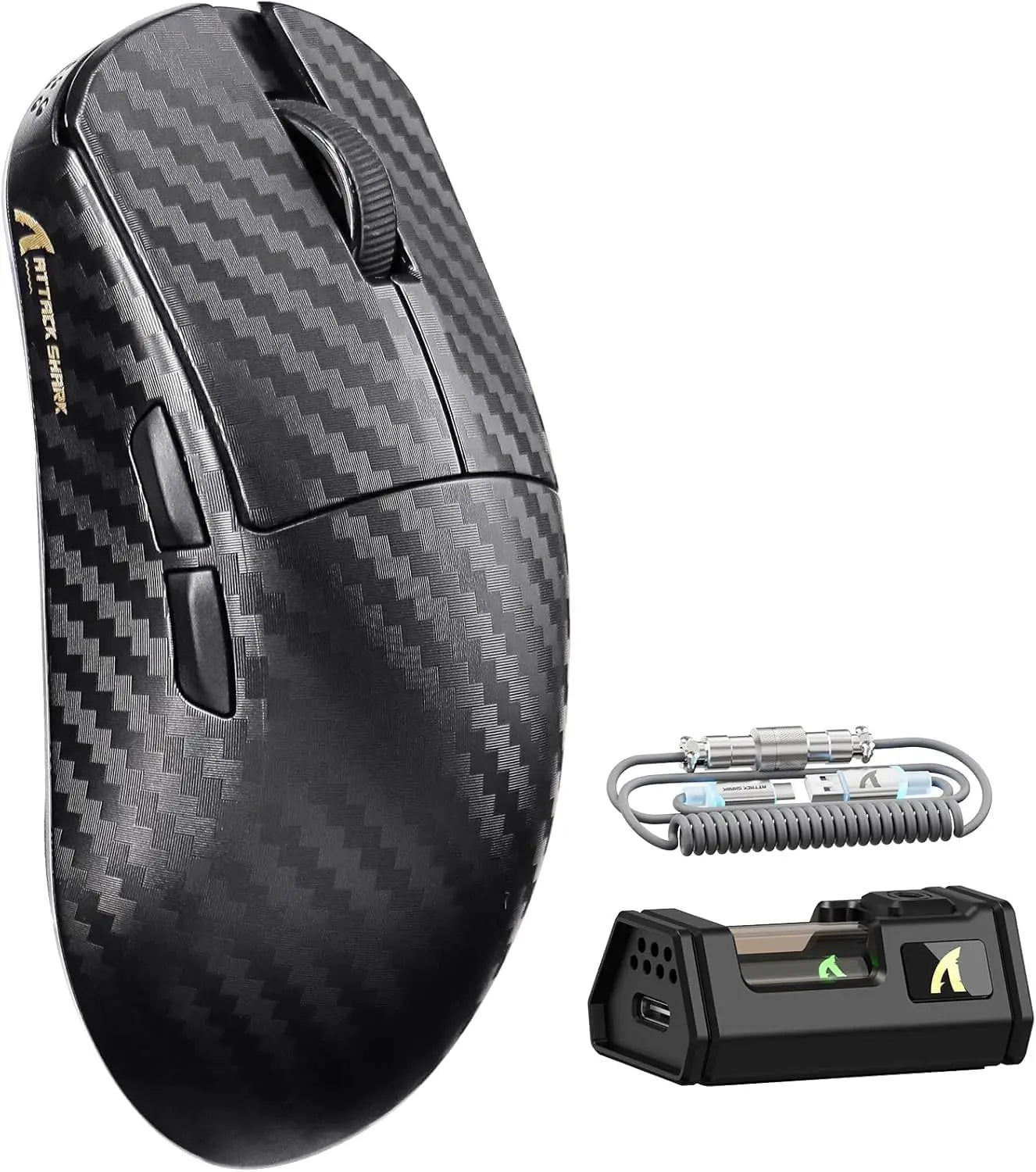 Premium Carbon Fiber Gaming Mouse - Ultra-Light 49g & 8K Wireless