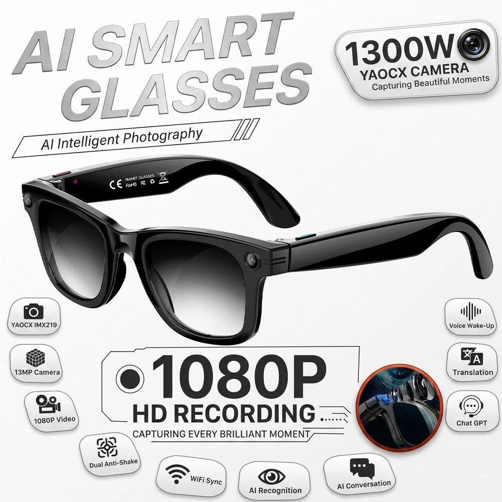 Smart Glasses - 4K HD Camera & AI Photo Recognition