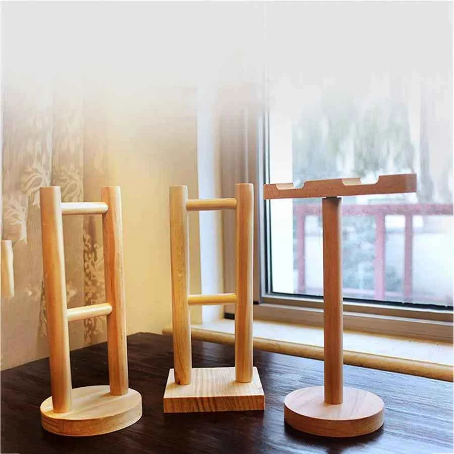 Solid Wood Headphone Stand, Headphone Headset Hanger Display Stand, Universal Noise Reduction Headphone Stand Wall Mount**