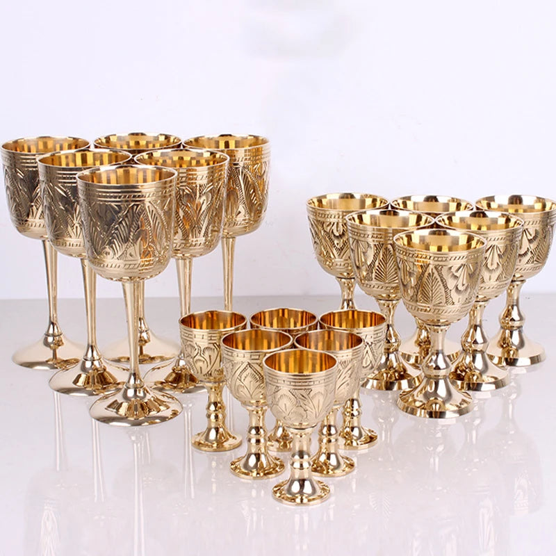 Elegant Pure Brass Wine Glass - Handmade Small Goblet