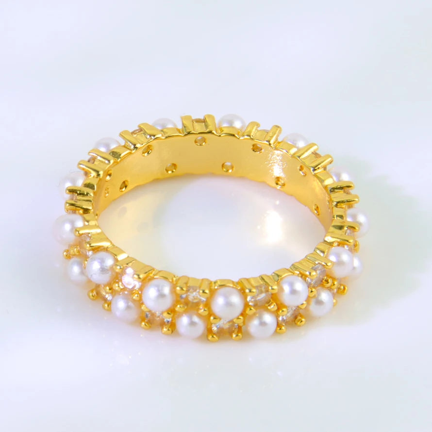 Luxury 21k Gold Plated Italian Zircon Cocktail Ring