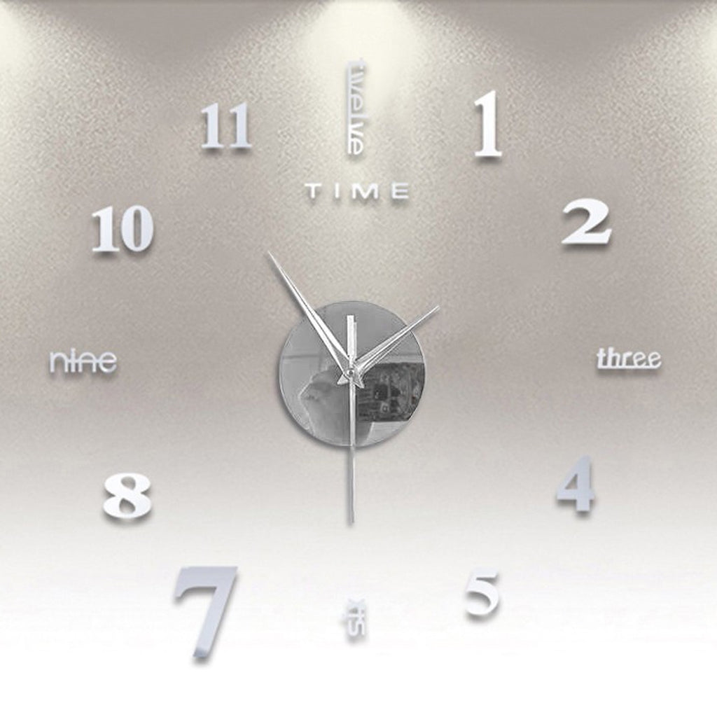 Elegant DIY Wall Clock - Mute Digital Sticker Design