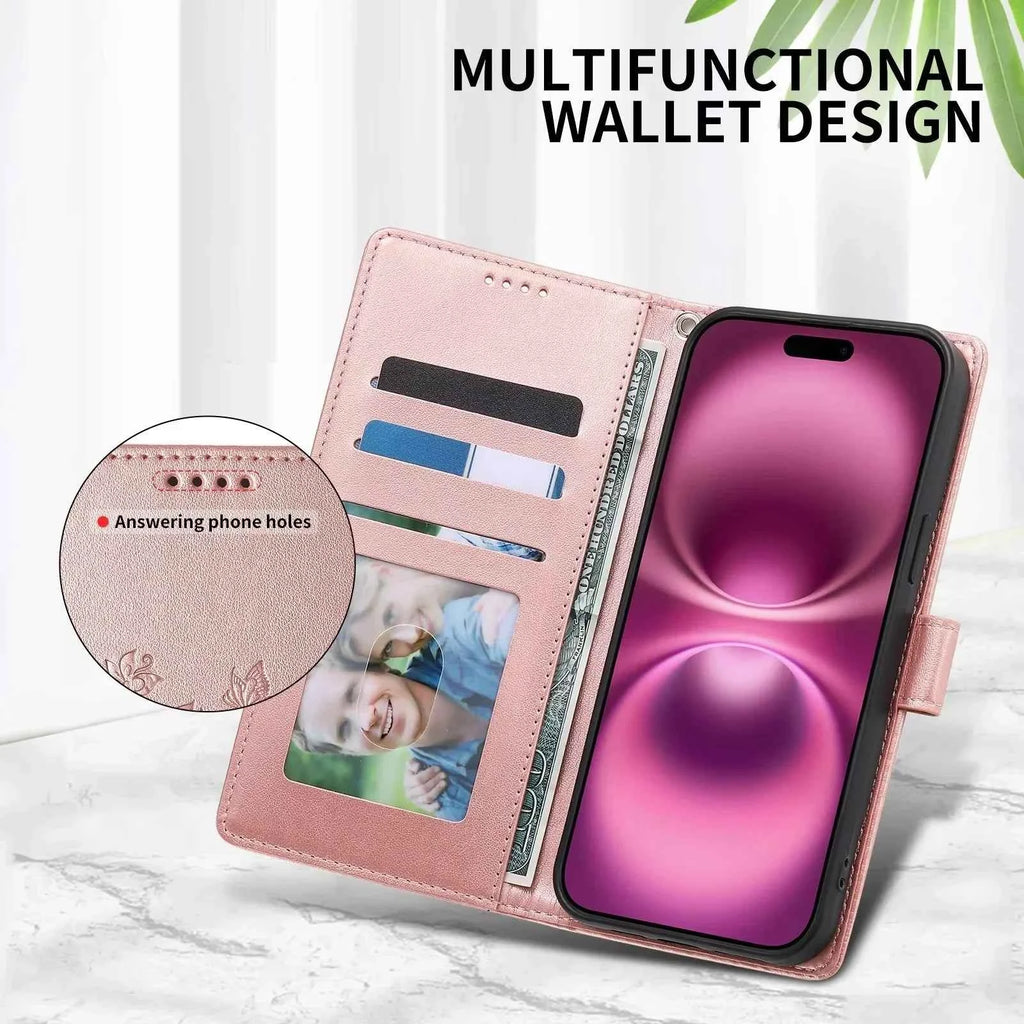 Luxury Flip Leather Case for iPhone 17 Air 16 15 14 13 12 11 Pro Max 16E X XR Plus SE3 Wallet Card Slot Phone Purse Cover Coque