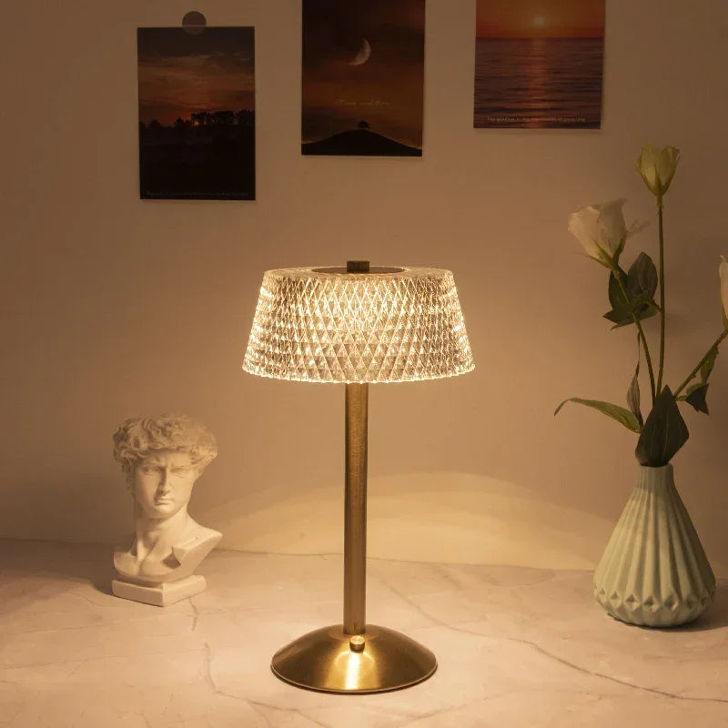 Luxury Rechargeable LED Table Lamp - Tricolor Touch Control
