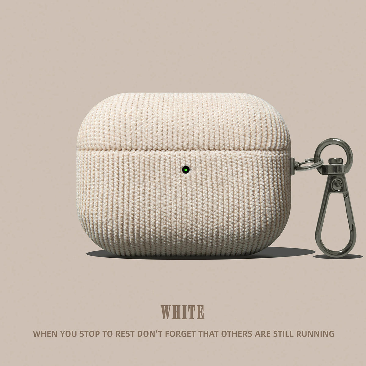 Luxury Corduroy Leather Airpods Case with Keychain
