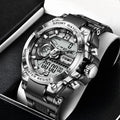 Digital Steel Military Wristwatch - LED Quartz Sports Clock