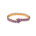 Luxury Rhombus Zircon Cuff Bracelet - Waterproof Gold Plated