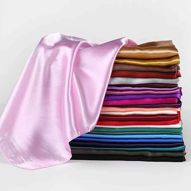 Luxury Silk Scarf - Elegant Solid Satin Shawl & Hijab