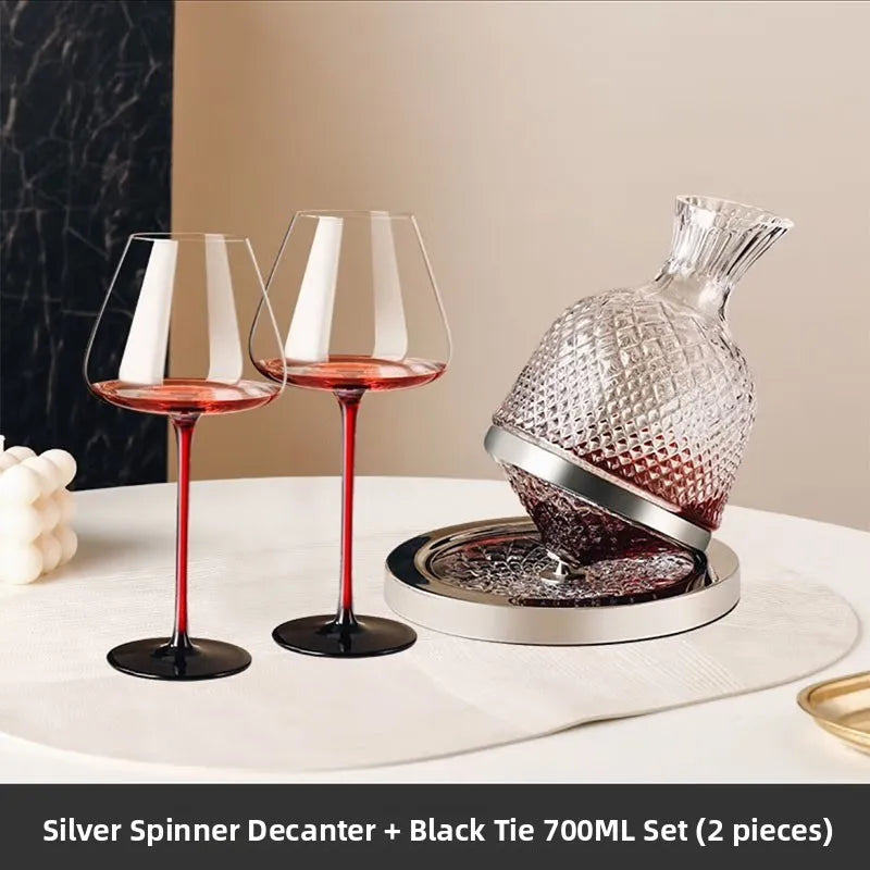 Elegant Burgundy Wine Glasses - Crystal Long Stem Design