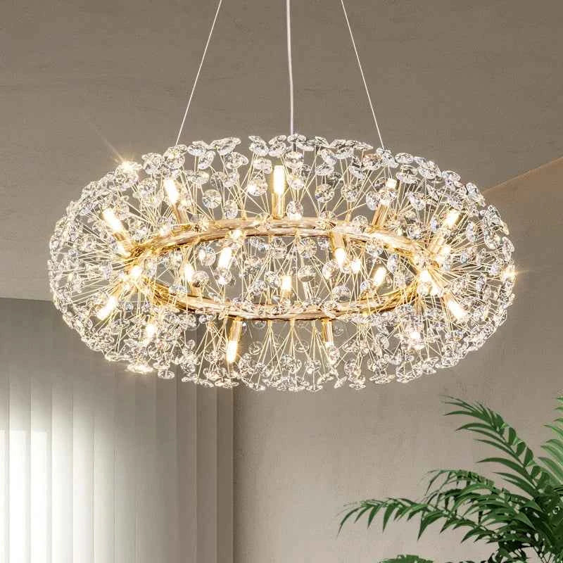 Luxury Dandelion Crystal Chandelier - Modern Spark Ball Lamp