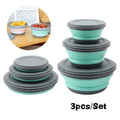 Premium Folding Lunch Bowl Set - Collapsible Silicone Food Container