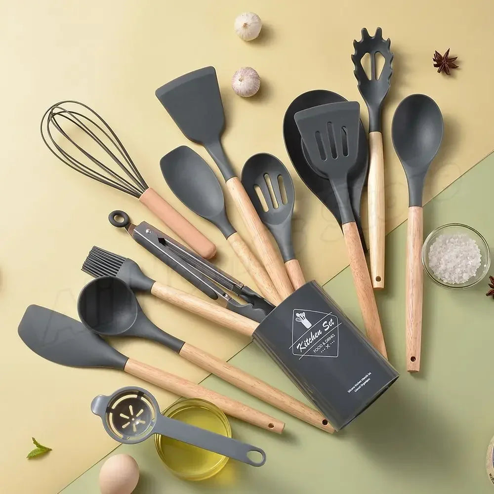Premium Silicone Utensil Set - 12-Piece Cooking Kit