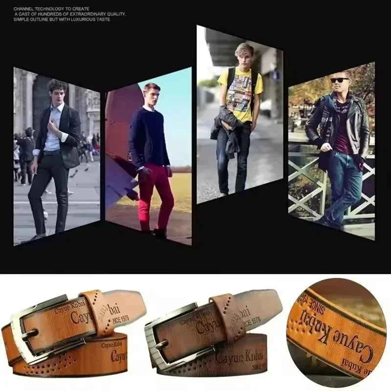 Luxury PU Leather Belt for Men - Metal Pin Buckle