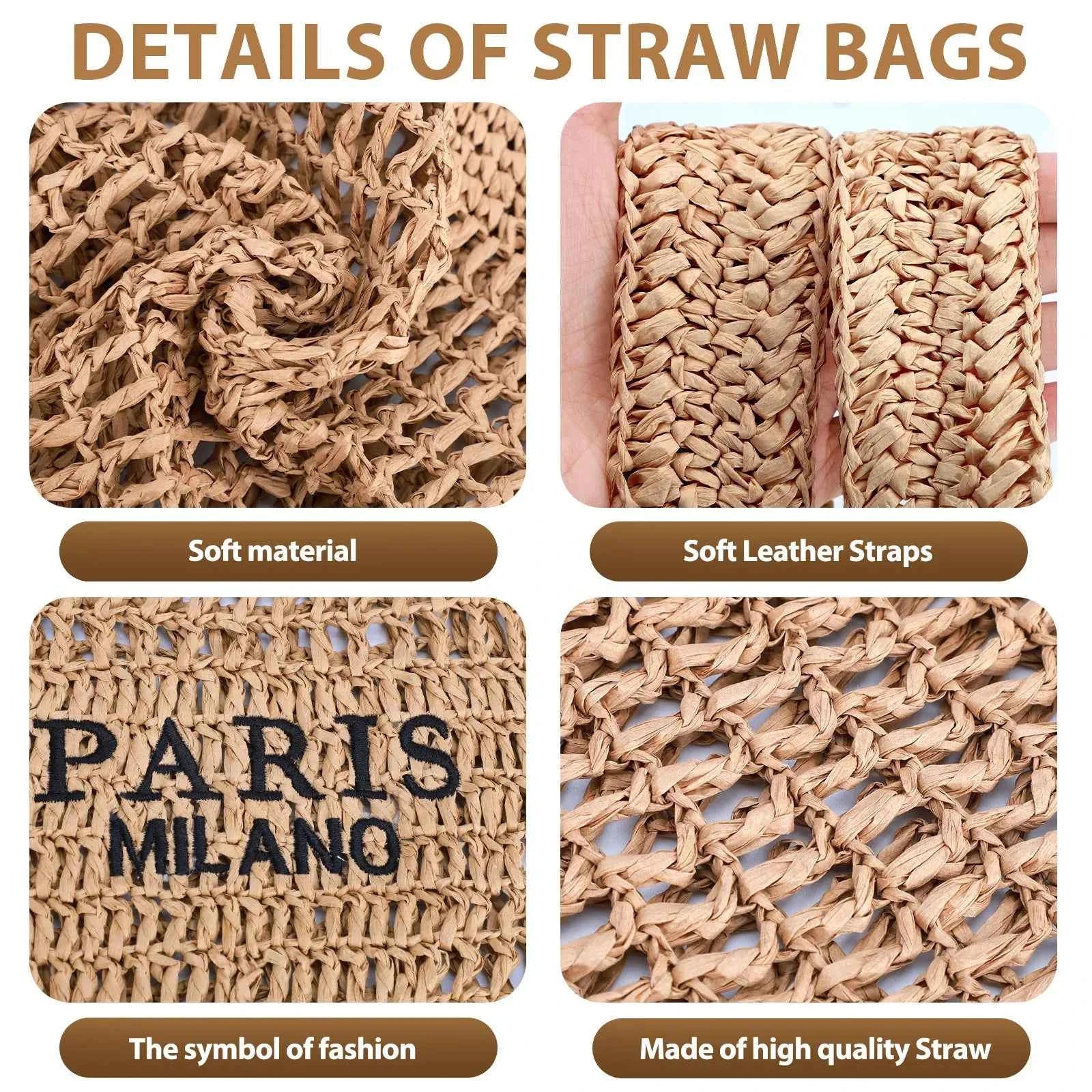Elegant Woven Tote Bag - Handmade Summer Beach Accessory
