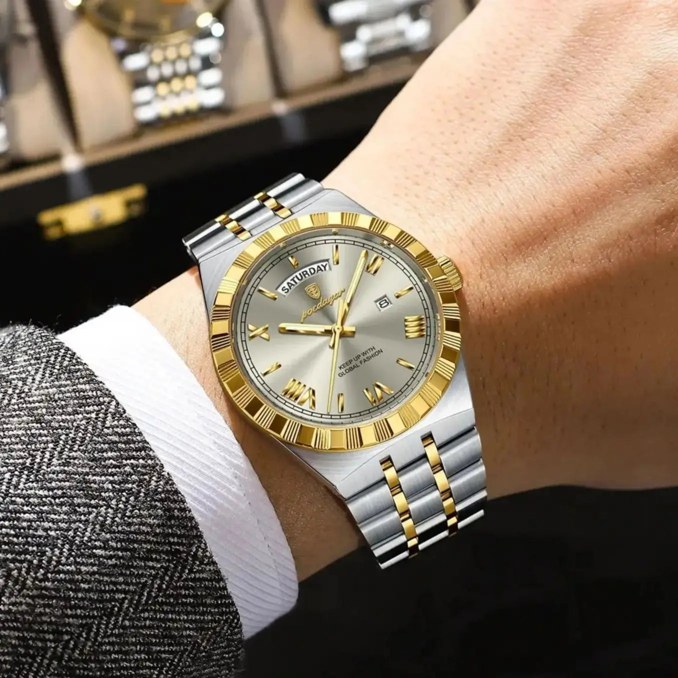 Luxury Men's Quartz Watch - Water Resistant & Luminous