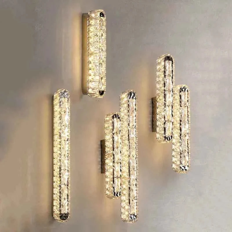 Luxury Modern Oval LED Crystal Wall Lamp - Indoor Light Fixture