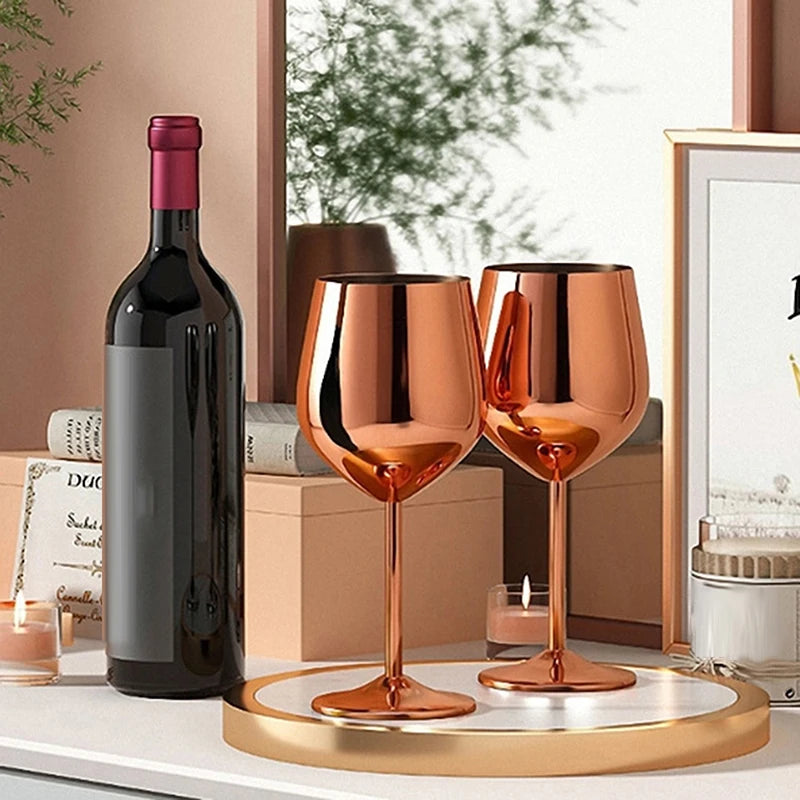 Elegant Unbreakable Metal Champagne Glass - 500ML Stainless Steel Goblet
