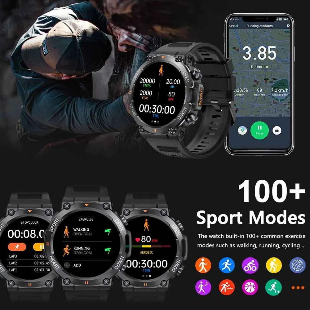 Premium Men's Smart Watch - HD Bluetooth Call Fitness Tracker