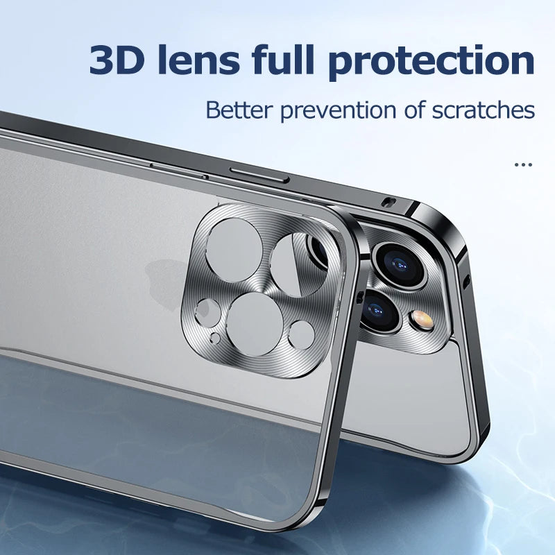 Premium Magnetic Aluminum iPhone Case - Full Protection