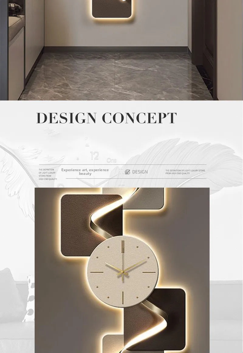 Elegant Modern LED Wall Clock - Frameless Carbon Crystal
