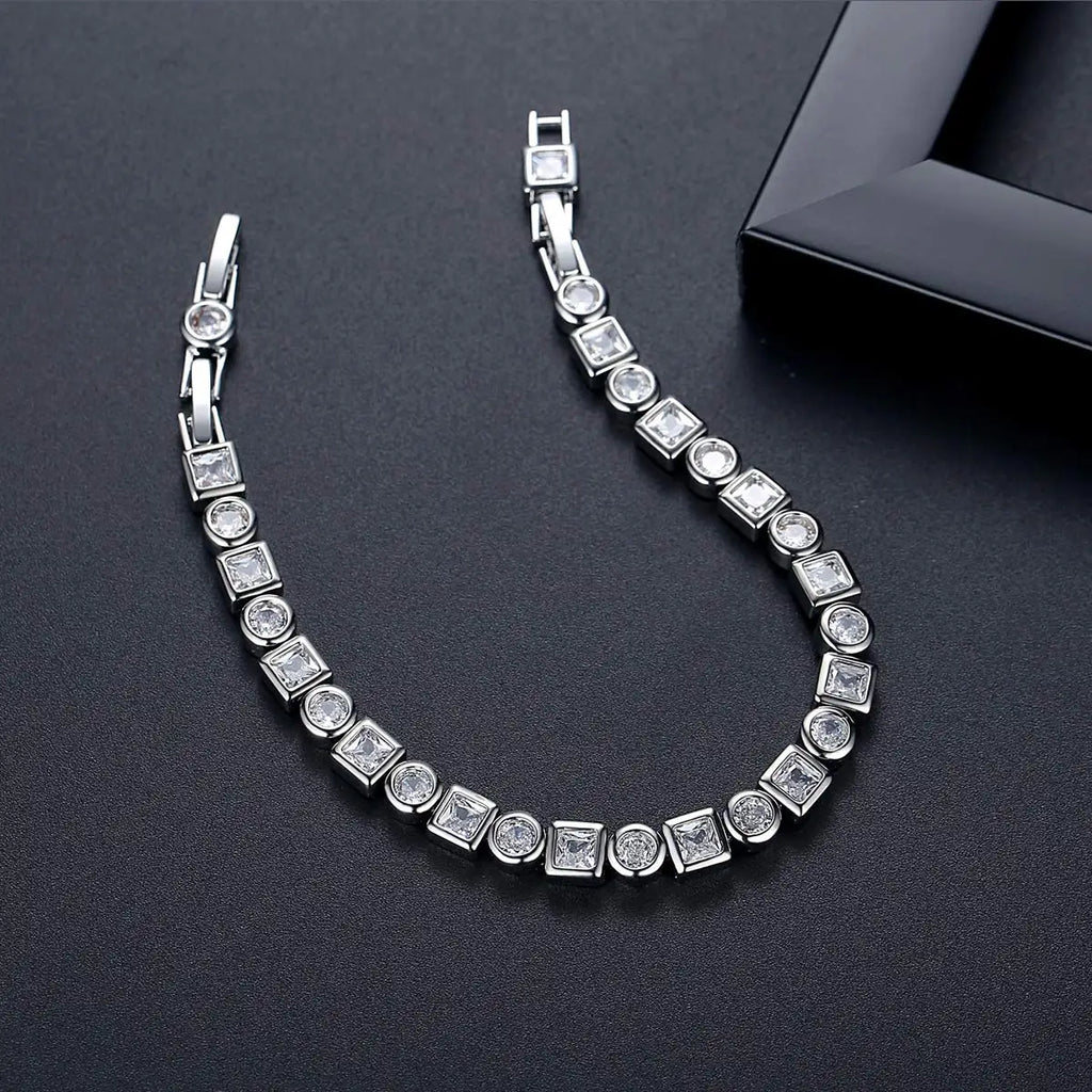Elegant Luxury Cubic Zirconia Bracelet - Iced Out Crystal Design