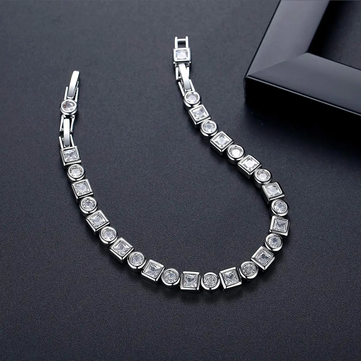 Elegant Luxury Cubic Zirconia Bracelet - Iced Out Crystal Design