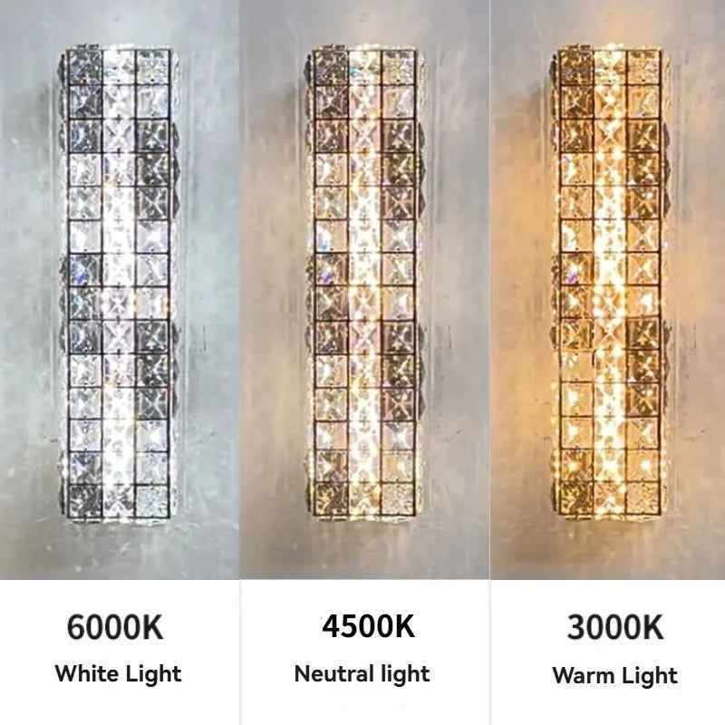 Elegant Crystal Wall Lamp - Dimmable Eye Care Lighting