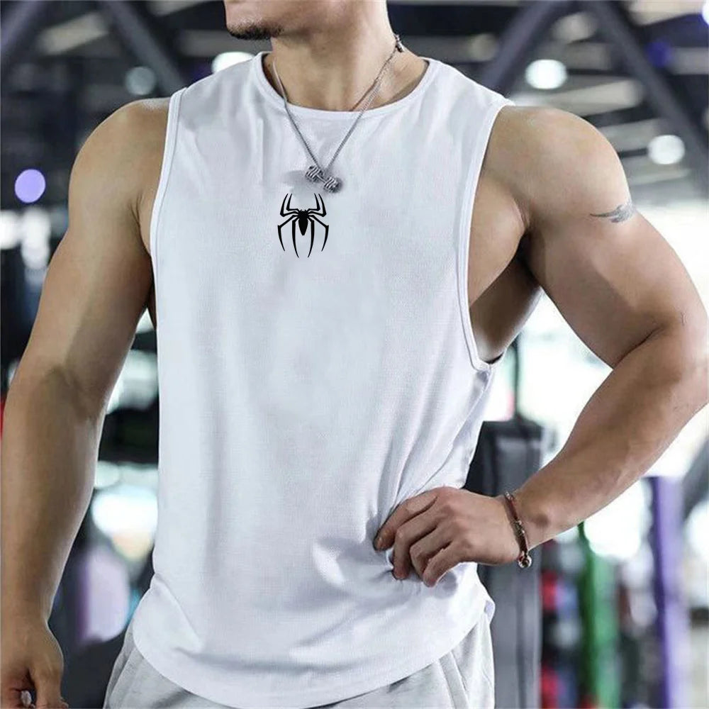 Ultimate Muscle Tank Top - Breathable Spider Print Gym Shirt