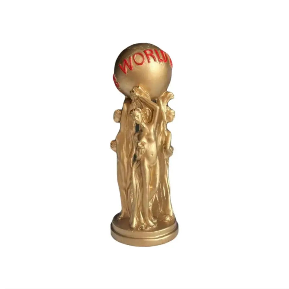 Elegant Gold Atlas Globe Sculpture - World Is Yours Figurine
